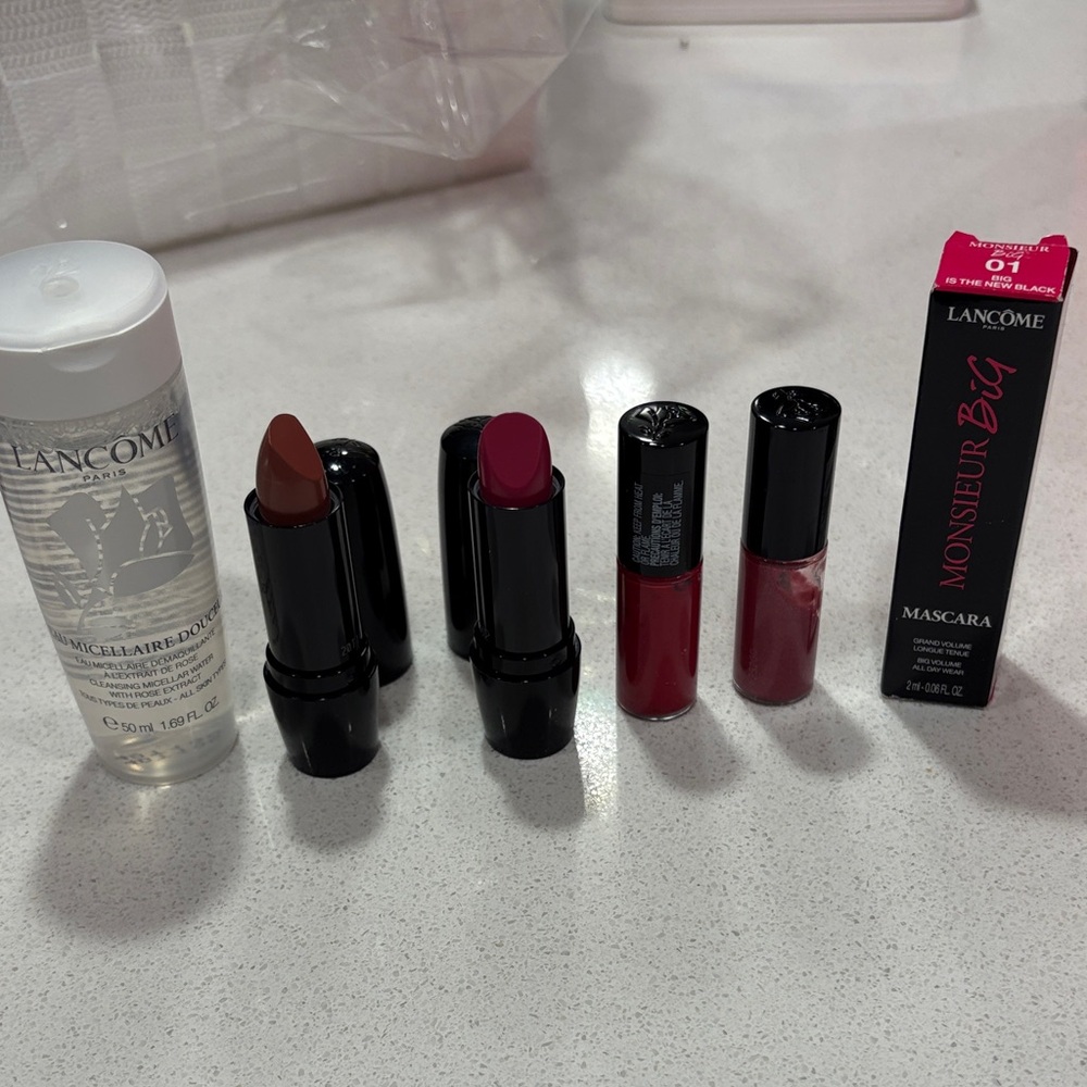 Lancôme Lipstick & Gloss Set - Brown, Deep Berry, Red 6 Piece set NEW!